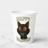 Spooky Black Cat Halloween-Party Pappbecher (Vorderseite)