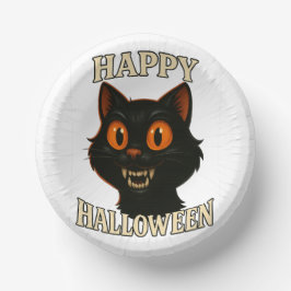Spooky Black Cat Halloween-Party Pappteller
