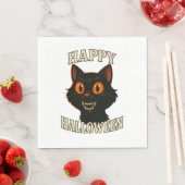 Spooky Black Cat Halloween-Party Serviette (Beispiel)