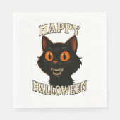 Spooky Black Cat Halloween-Party Serviette (Vorderseite)