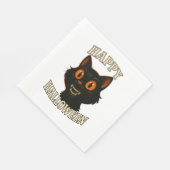 Spooky Black Cat Halloween-Party Serviette (Ecke)