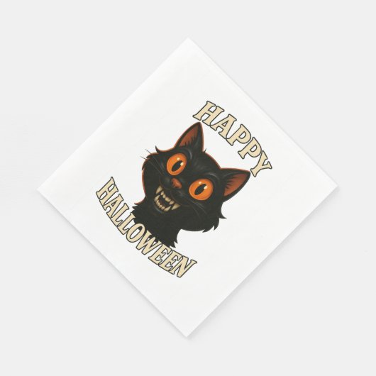 Spooky Black Cat Halloween-Party Serviette (Ecke)