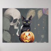 Spooky Black Cat Halloween Poster (Vorne)