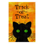 Spooky Black Cat Halloween Poster (Vorderseite)