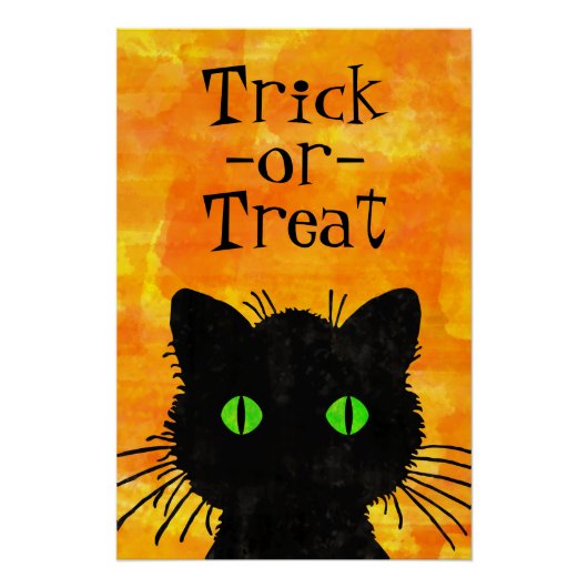 Spooky Black Cat Halloween Poster (Vorderseite)
