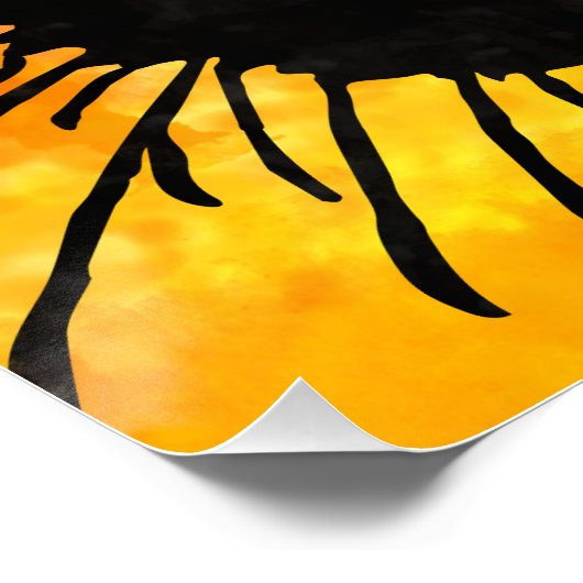 Spooky Black Cat Halloween Poster (Ecke)