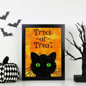Spooky Black Cat Halloween Poster