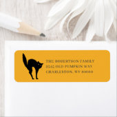 Spooky Black Cat Halloween-Rücksendeadresse (Insitu)