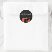 Spooky Black Cat Halloween Runder Aufkleber (Tasche)