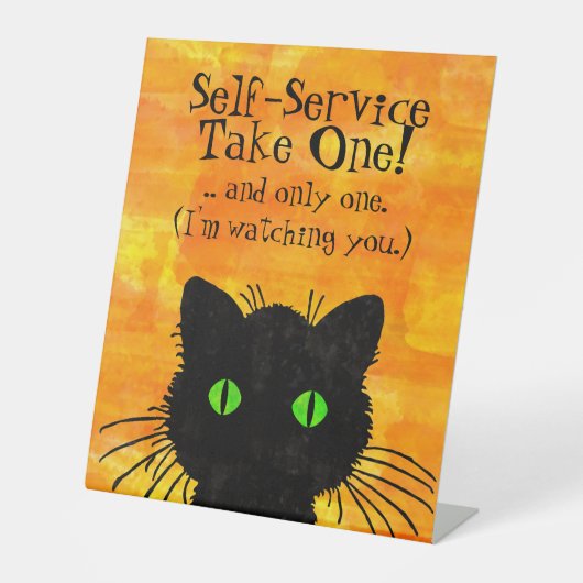 Spooky Black Cat Halloween Sockelschild (Vorderseite)