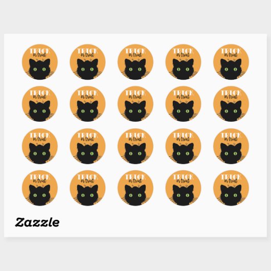 Spooky Black Cat Halloween Stickers (Blatt)