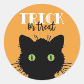 Spooky Black Cat Halloween Stickers (Vorderseite)