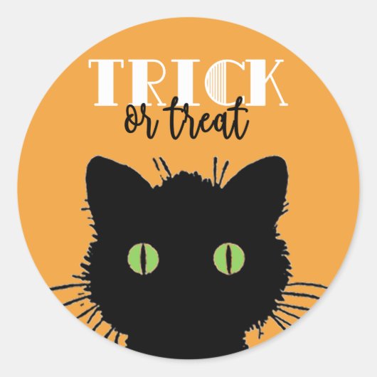 Spooky Black Cat Halloween Stickers (Vorderseite)