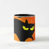 Spooky Black Cat Halloween Tasse (Zentrum)