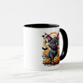 Spooky Black Cat Halloween-Tasse Tasse (VorderseiteRechts)