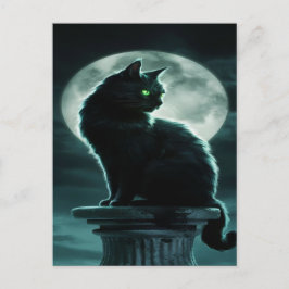 Spooky Black Cat Halloween Wallpaper - 2025 Nacht! Feiertagspostkarte