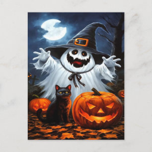 Spooky Black Cat Halloween Wallpaper - 2025 Nacht! Feiertagspostkarte