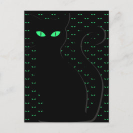 Spooky Black Cat Happy Halloween Postkarte