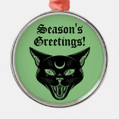 Spooky Black Cat Horror Weihnachtsschmuck (Vorne)