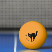 Spooky Black Cat Individuelle Name Orange Fun Part Tischtennisball (Netto)