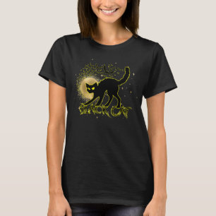 Spooky Black Cat Inspiriert Halloween T-Shirt
