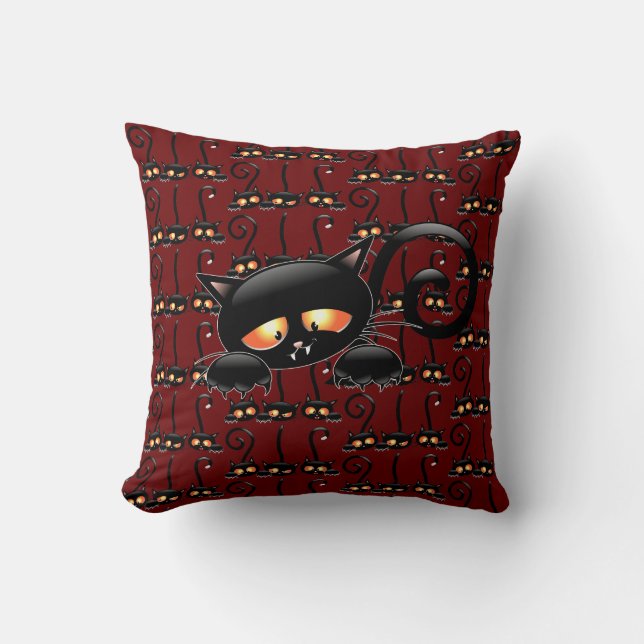 Spooky Black Cat Kissen (Vorderseite)