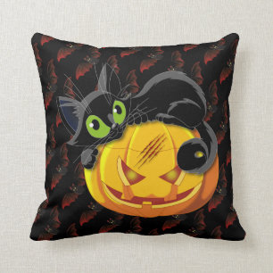 Spooky Black Cat Kissen