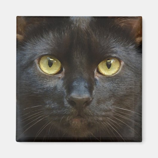 Spooky Black Cat Magnet (Vorne)