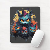 Spooky Black Cat Mousepad (Mit Mouse)