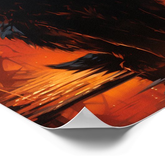 Spooky Black Cat Poster (Ecke)