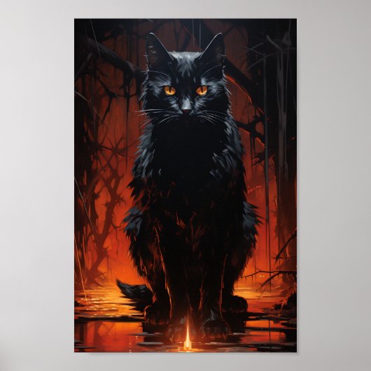 Spooky Black Cat Poster (Vorne)