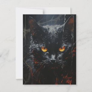 Spooky Black Cat Postkarte