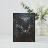 Spooky Black Cat Postkarte (Stehend Vorderseite)
