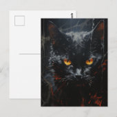 Spooky Black Cat Postkarte (Vorne/Hinten)