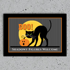 Spooky Black Cat Pumpkin Halloween Fußmatte