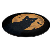Spooky Black Cat Silhouette Halloween Charcuterie Schneidebrett (Ecke)