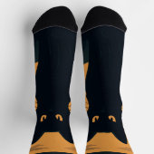 Spooky Black Cat Silhouette Halloween Gothic Cat Socken (Oben)