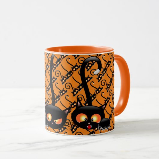 Spooky Black Cat Tasse (VorderseiteRechts)
