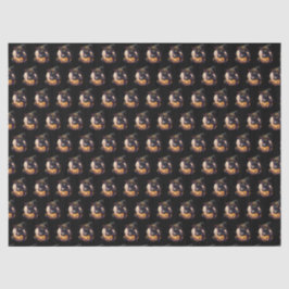 Spooky Black Cat und Jack-o-Lantern Orange Seidenpapier