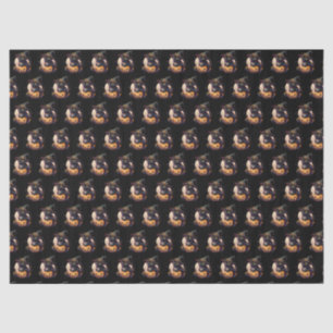 Spooky Black Cat und Jack-o-Lantern Orange Seidenpapier