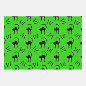 Spooky Black Cat und Knochen Halloween Geschenk Geschenkpapier Set (Vorderseite 3)