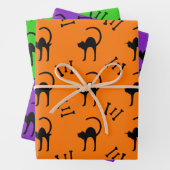 Spooky Black Cat und Knochen Halloween Geschenk Geschenkpapier Set (Beispiel)