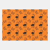 Spooky Black Cat und Knochen Halloween Geschenk Geschenkpapier Set (Vorderseite)