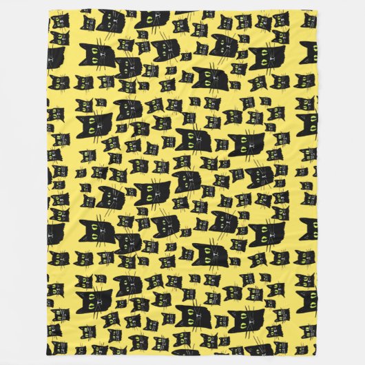 Spooky Black Cats Fleecedecke (Vorderseite)