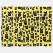 Spooky Black Cats Fleecedecke (Vorderseite (Horizontal))