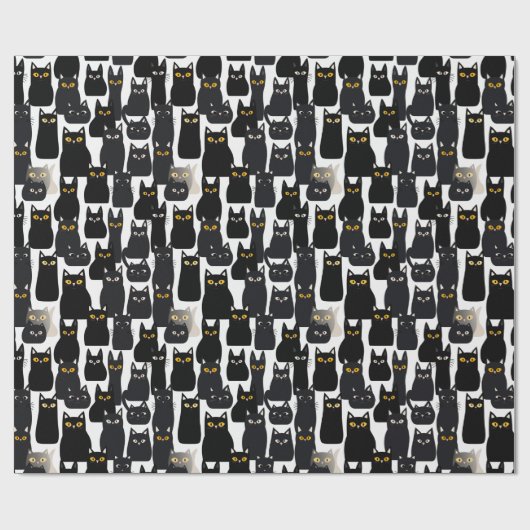 Spooky Black Cats Halloween Geschenkpapier (Flach)