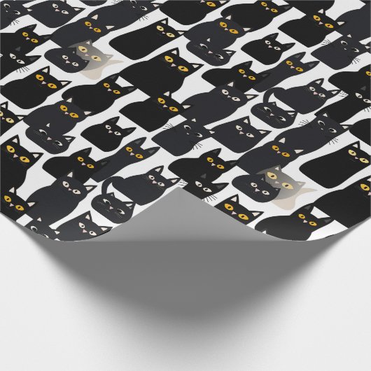 Spooky Black Cats Halloween Geschenkpapier (Ecke)