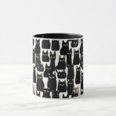Spooky Black Cats Halloween Tasse (Zentrum)