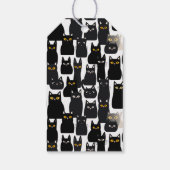 Spooky Black Cats Individuelle Name Happy Hallowee Geschenkanhänger (Rückseite)