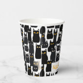 Spooky Black Cats Individuelle Name Happy Hallowee Pappbecher (Rechts)